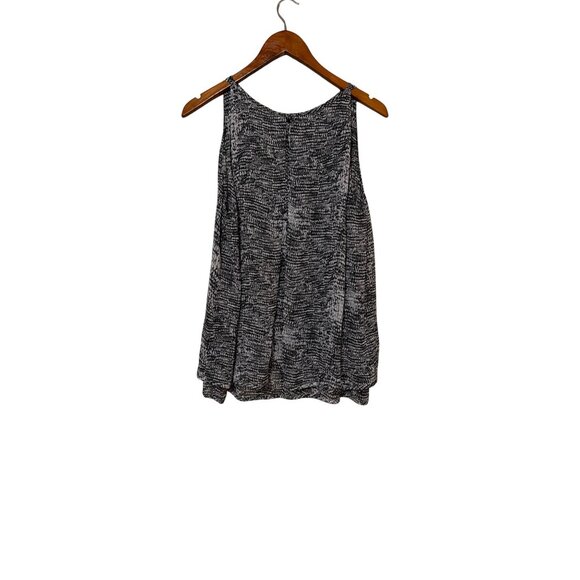 Vicci + Claire Womens Black & White Sleeveless Chiffon Tank Top XL - Picture 3 of 9